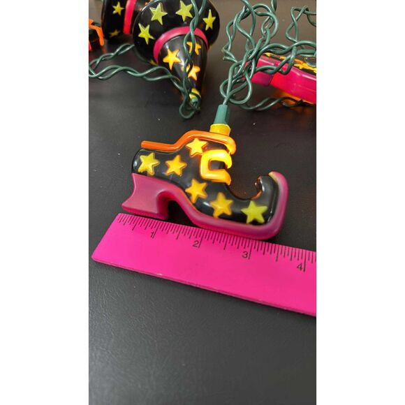 Vintage Blow Mold Witch Shoes Halloween String Lights Works - Picture 3 of 6